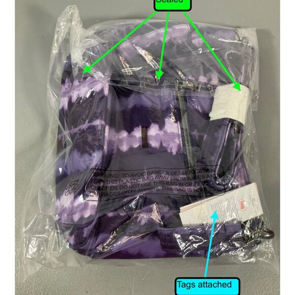 Lug Mini Shuffle SE Crossbody Bag - Quilted Purple Shibori with Metal Hardware - Picture 6 of 7